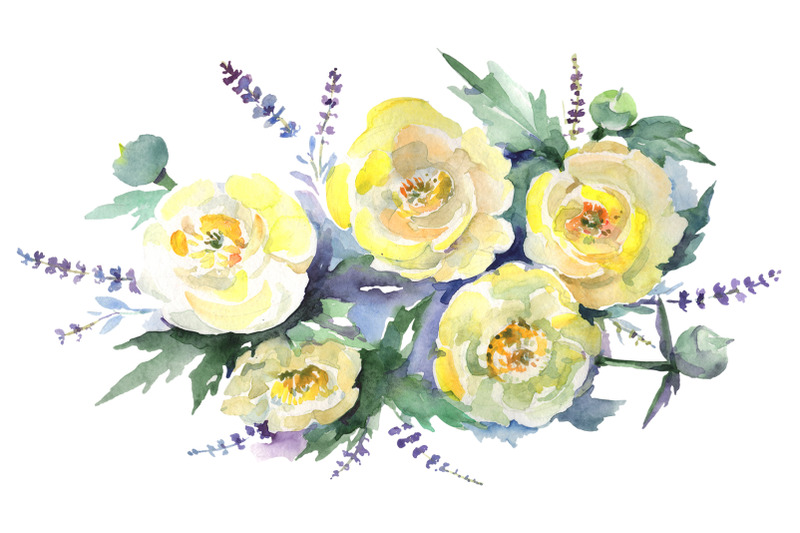 bouquet-of-yellow-flowers-watercolor-png