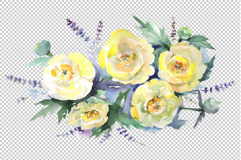 bouquet-of-yellow-flowers-watercolor-png