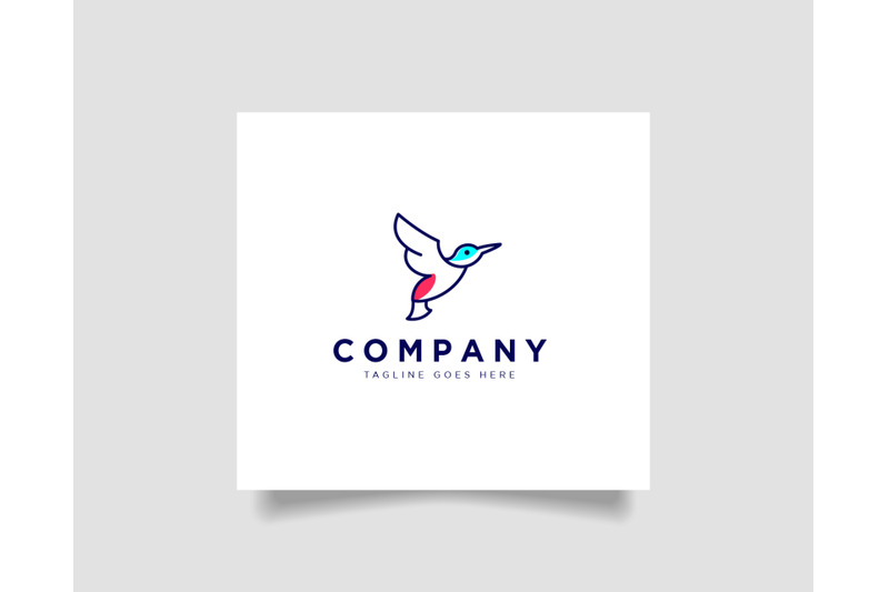 elegant-line-flying-hummingbird-logo-template-icon-element-isolated