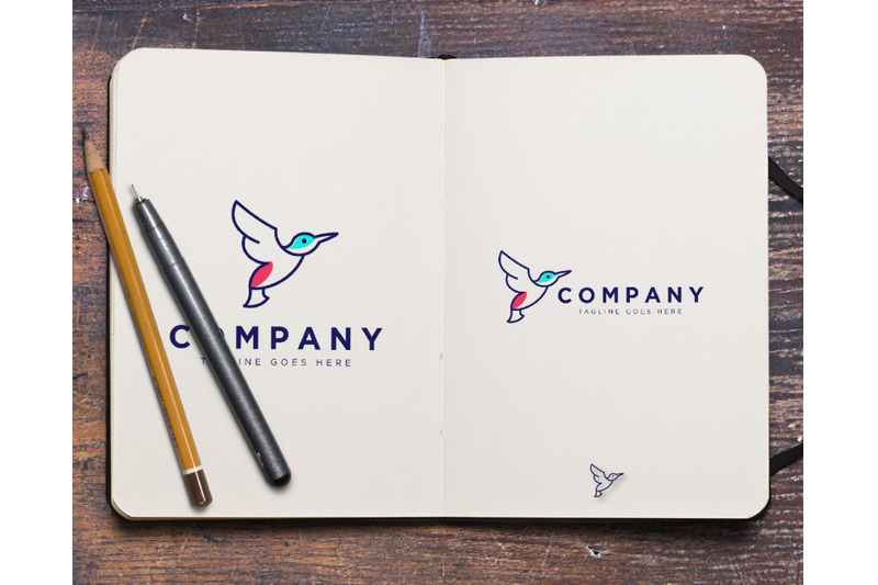 elegant-line-flying-hummingbird-logo-template-icon-element-isolated