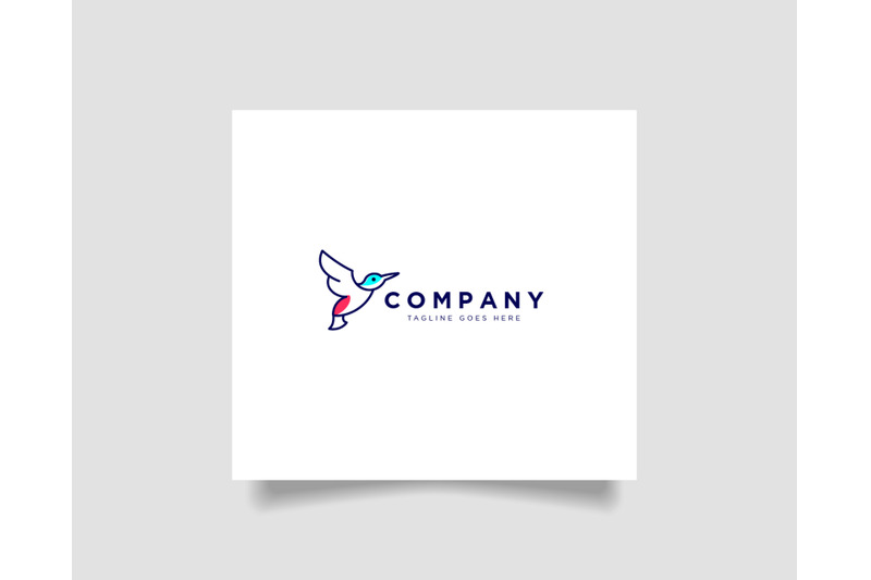 elegant-line-flying-hummingbird-logo-template-icon-element-isolated