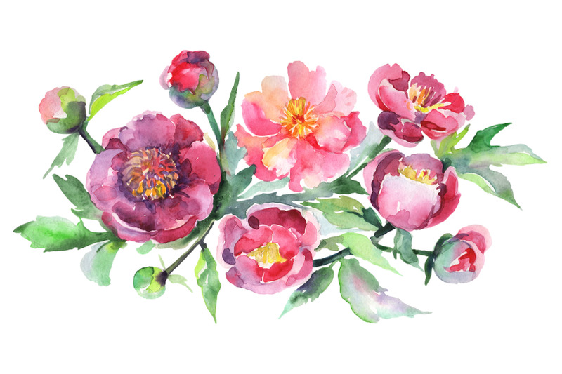bouquet-with-pink-peonies-watercolor-png