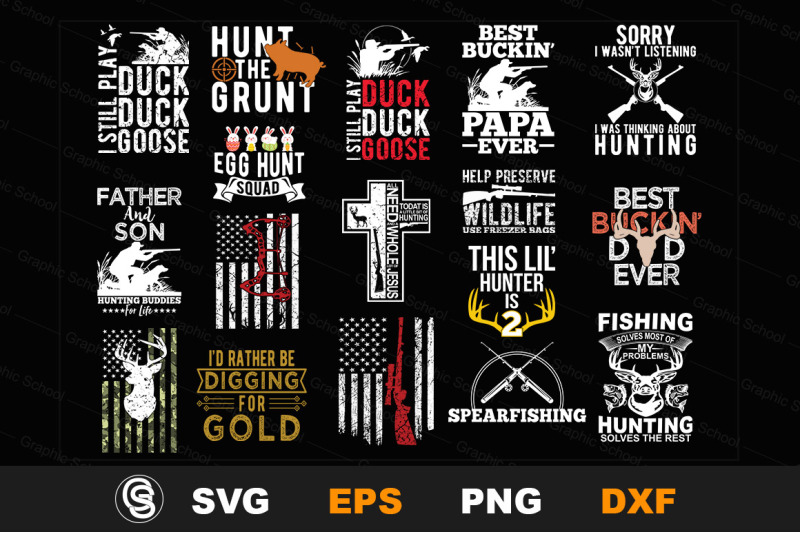 Download Hunting Svg Design Bundle/ Hunting lover/ Hunting Gift/ Hunting Tshirt By GraphicSchool ...