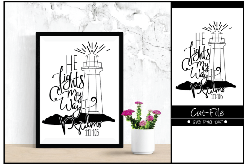 he-lights-my-way-handlettering-bible-verse-cut-file