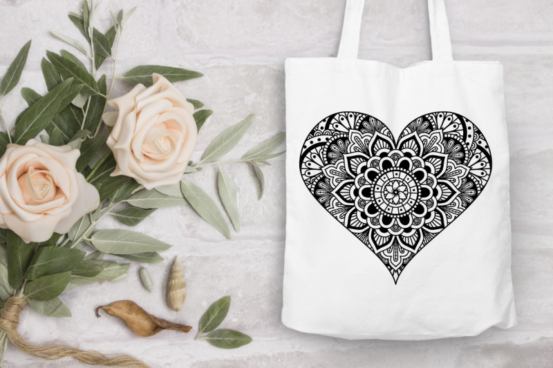 Heart Mandala SVG, Heart Zentangle SVG, Heart SVG Files ...