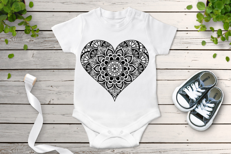 Heart Mandala Svg Heart Zentangle Svg Heart Svg Files By Doodle Cloud Studio Thehungryjpeg Com