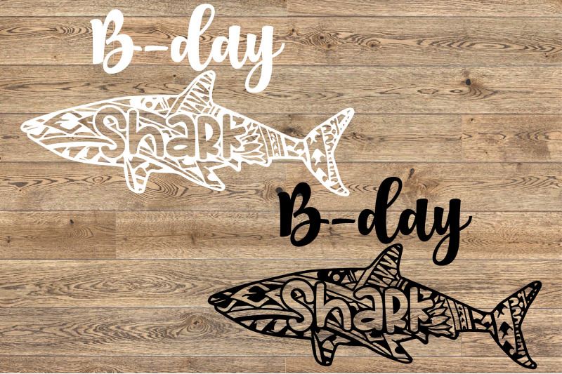 B Day Baby Shark Tattoo Svg Mandala Zentangle Family Birthday 1338s By Hamhamart Thehungryjpeg Com