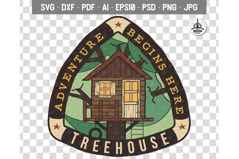 Download Tree House Badge / Vintage Outdoor Adventure Logo Patch ...