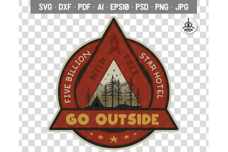 Download Outdoor Adventure Badge Vintage Camp Logo Patch Svg Wild Free By Jekson Graphics Thehungryjpeg Com
