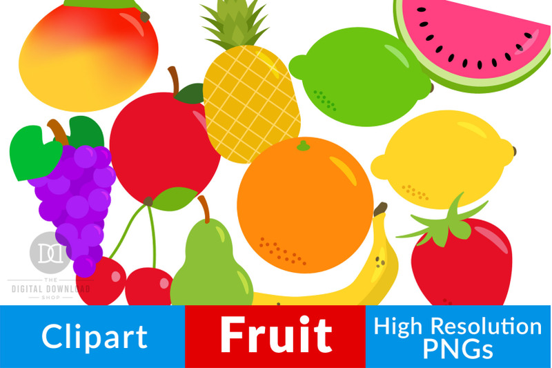 fruit-clipart-fruit-graphics-healthy-foods-clipart-pineapple-lemon
