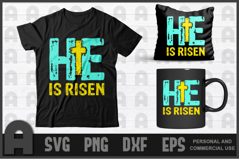 easter-he-is-risen-jesus-bible-verse-christian-cross-t-shirt-design