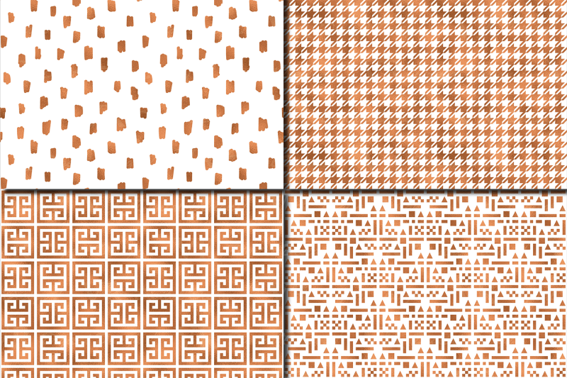 Copper Foil Seamless Geometric Patterns Bronze Foil Digital Papers By Vr Digital Design Thehungryjpeg Com