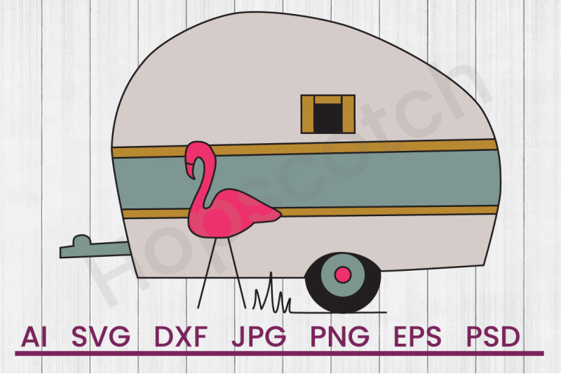 camper-with-flamingo-svg-file-dxf-file