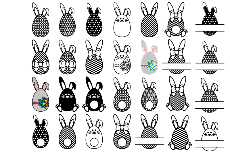 Download Easter Bunny Eggs SVG, Easter Monograms, Easter Egg svg By JulyDigitalImages | TheHungryJPEG.com