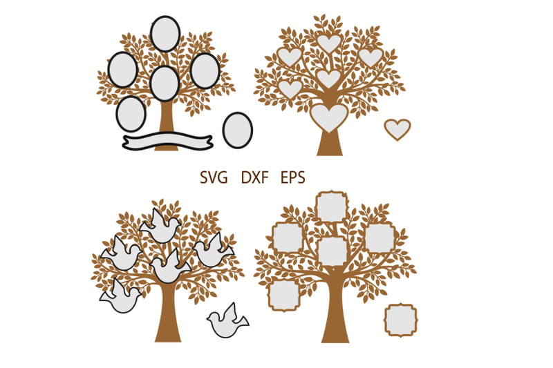 Family Tree Svg Tree Clipart Tree Vinyl Decal Tree Art Print Tree By Julydigitalimages Thehungryjpeg Com