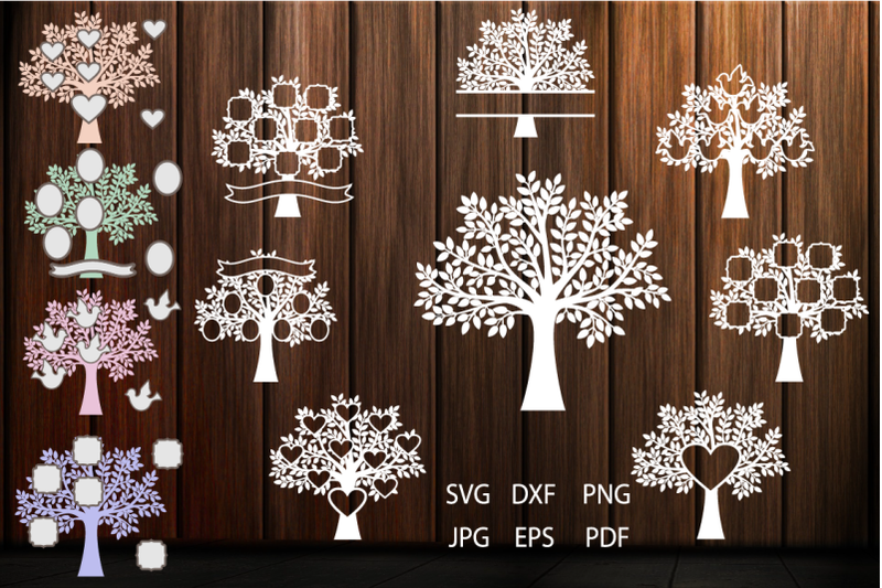 family-tree-svg-tree-clipart-tree-vinyl-decal-tree-art-print-tree