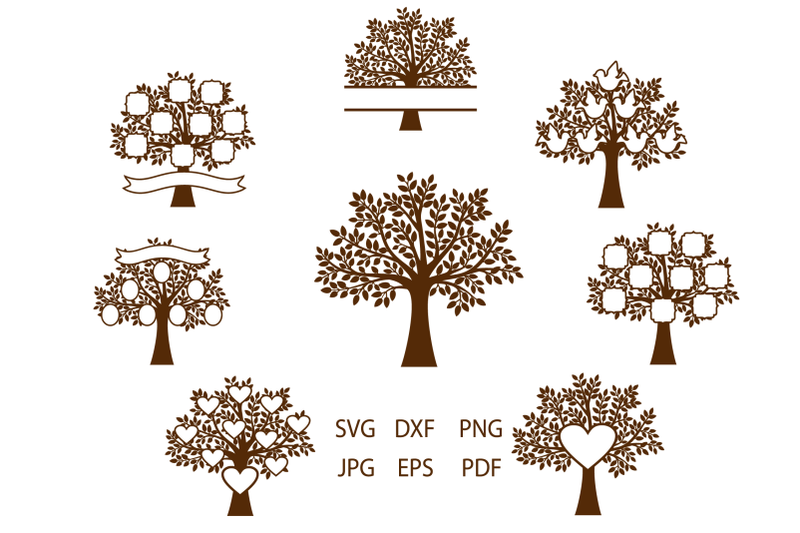 Download Family Tree Svg Tree Clipart Tree Vinyl Decal Tree Art Print Tree By Julydigitalimages Thehungryjpeg Com PSD Mockup Templates