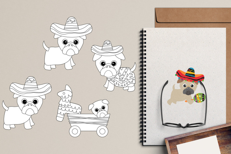 cinco-de-mayo-mexican-pugs-illustrations