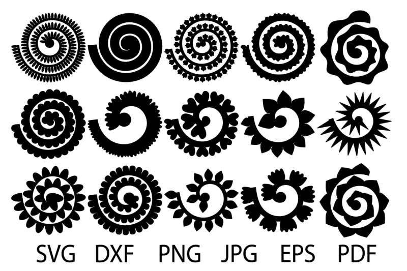 Rolled Flower Svg, Flowers Template, Rolled Paper Flowers ...