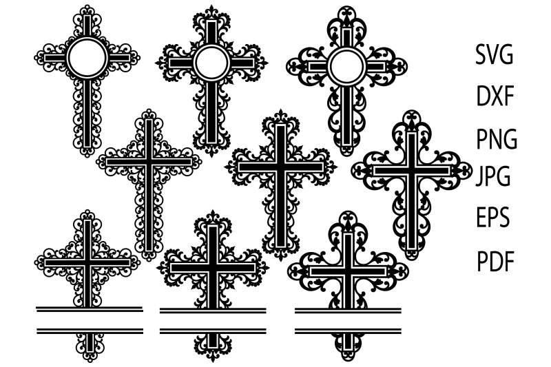 Cross SVG, Filigree Cross svg, Cross Monogram SVG ...