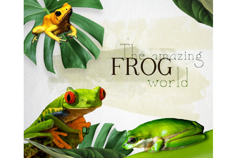 the-amazing-frog-world-3-different-frogs-with-and-without-leafs