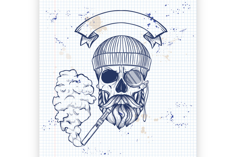 sketch-hipster-skull