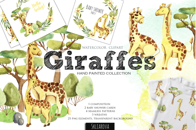 giraffes-watercolor-clipart