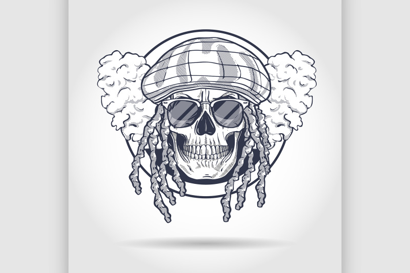 sketch-skull-rastaman