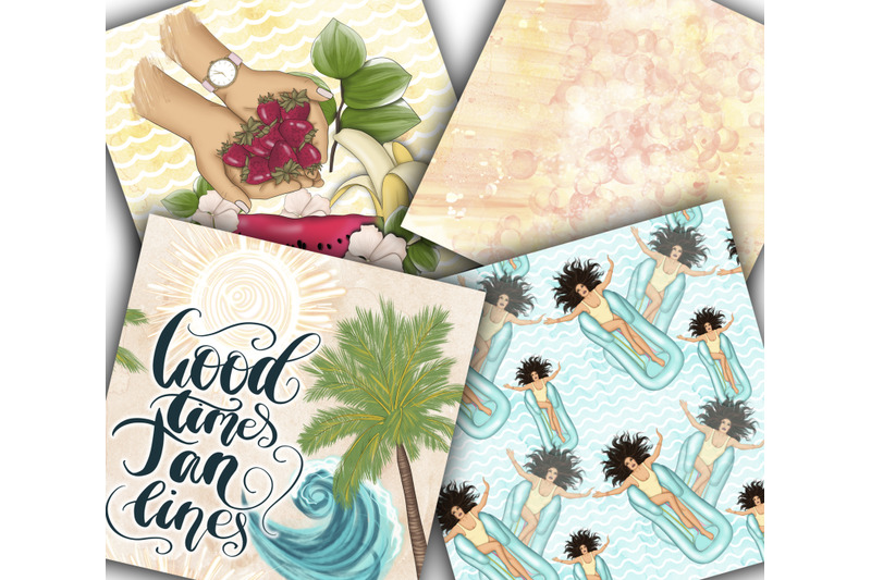 summer-clipart-amp-seamless-patterns