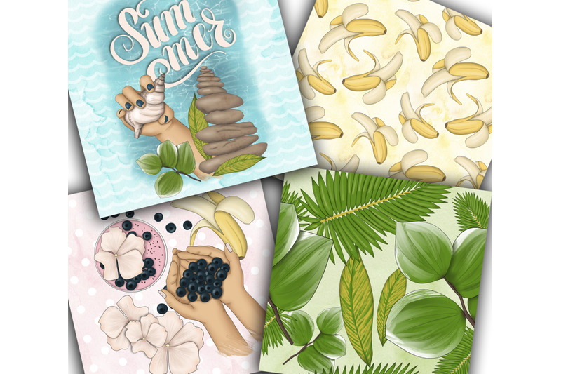 summer-clipart-amp-seamless-patterns