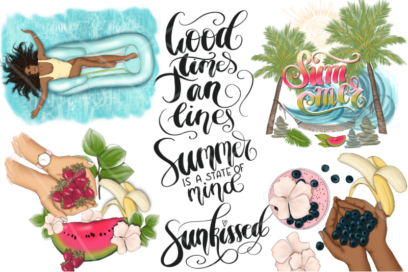 summer-clipart-amp-seamless-patterns