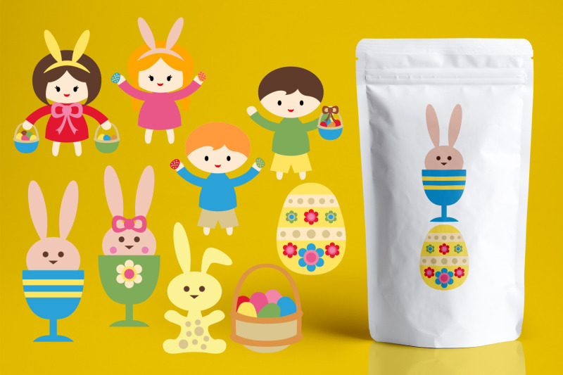 easter-bunnies-and-kids-illustrations