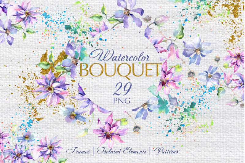 bouquet-violet-watercolor-png