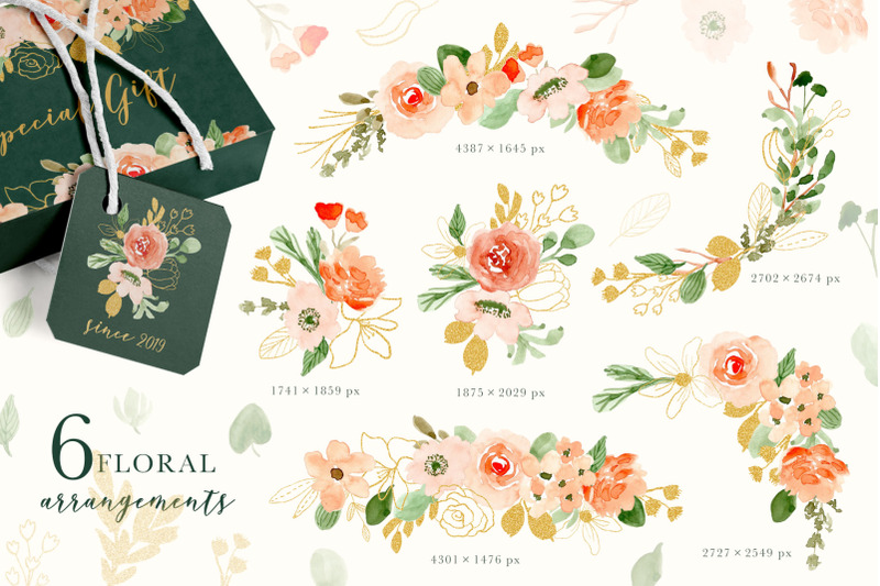 classy-florals-watercolor-clipart