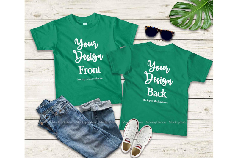 Download Kids Front & Back Tshirt Mockup Bundle, Toddler Back View ...