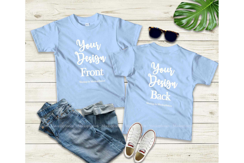 Download Kids Front & Back Tshirt Mockup Bundle, Toddler Back View ...