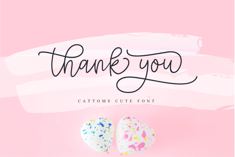 Cattoms Cute Script Fonts By Wandani Creative Thehungryjpeg Com
