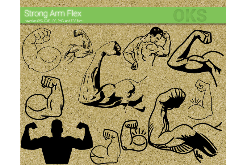 strong arm flex svg, svg files, vector, clipart, cricut, download By