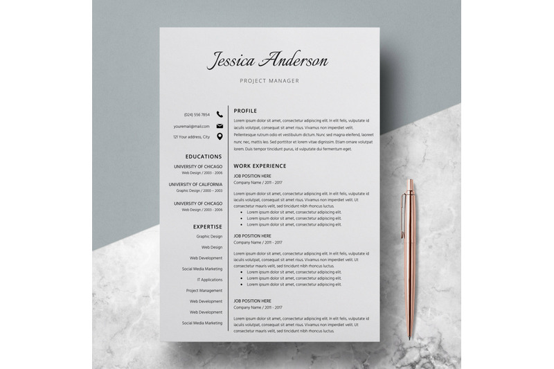 Resume Template / CV Template Jessica By LucaTheme