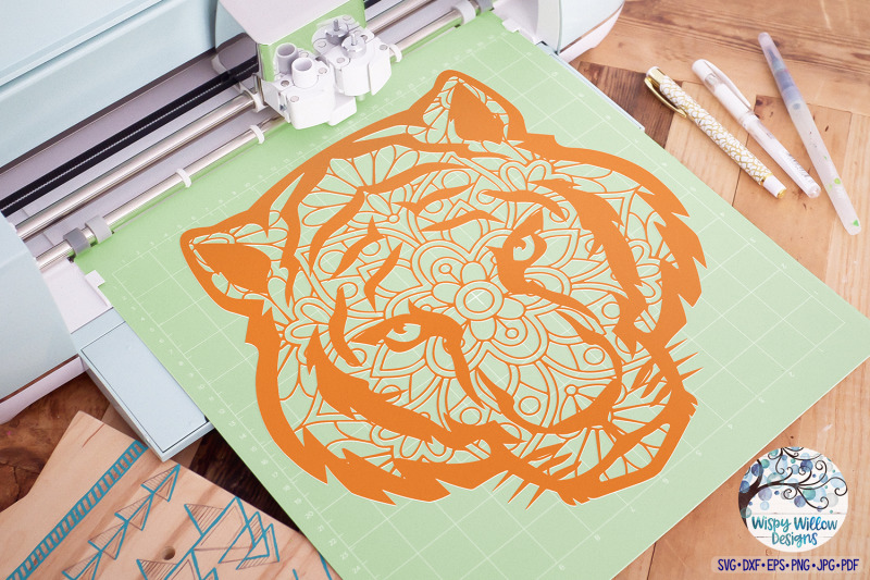 Download Tiger Face Mandala | Animal Mandala SVG Cut File By Wispy Willow Designs | TheHungryJPEG.com