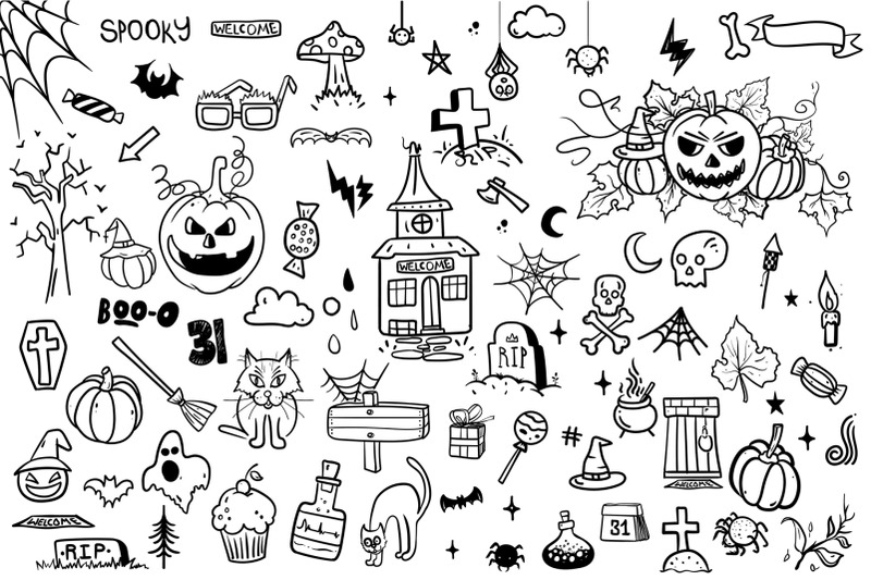 halloween-doodle-cartoon-collection