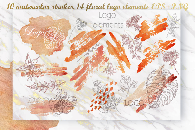 watercolor-strokes-floral-logo-elements