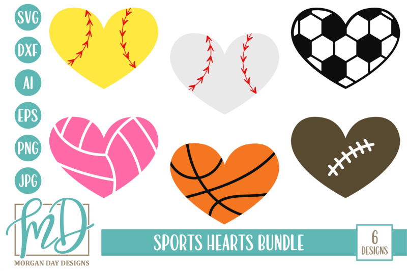 Download Sports Hearts SVG Bundle By Morgan Day Designs ...