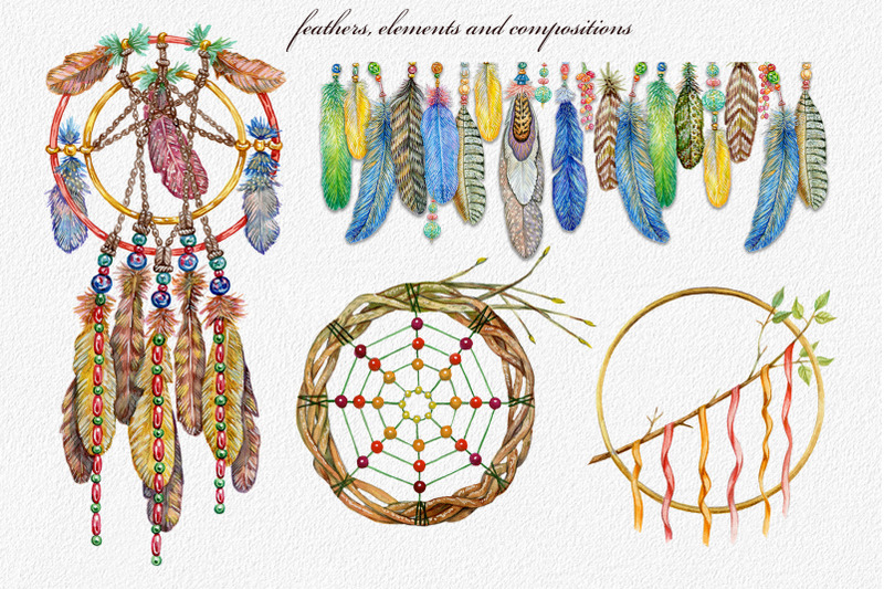 dream-catcher-boho-watercolor-clipart