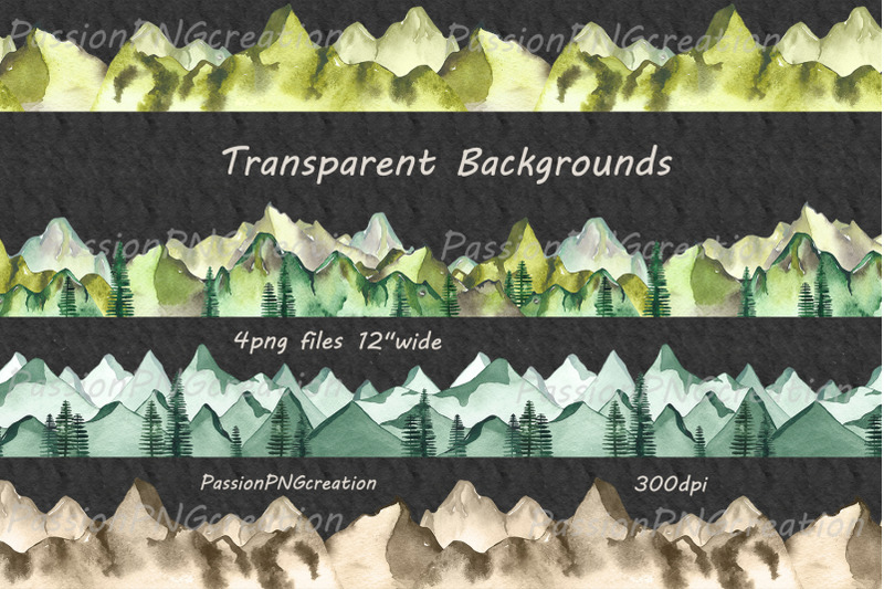 watercolor-mountains-seamless-borders-clipart
