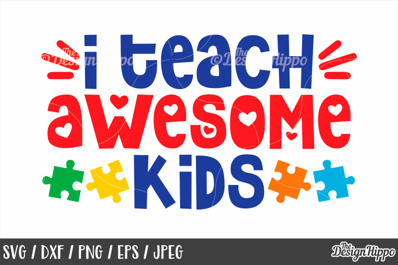 Autism Teacher Svg Bundle Of 10 Designs Dxf Png Cut Files By The Design Hippo Thehungryjpeg Com