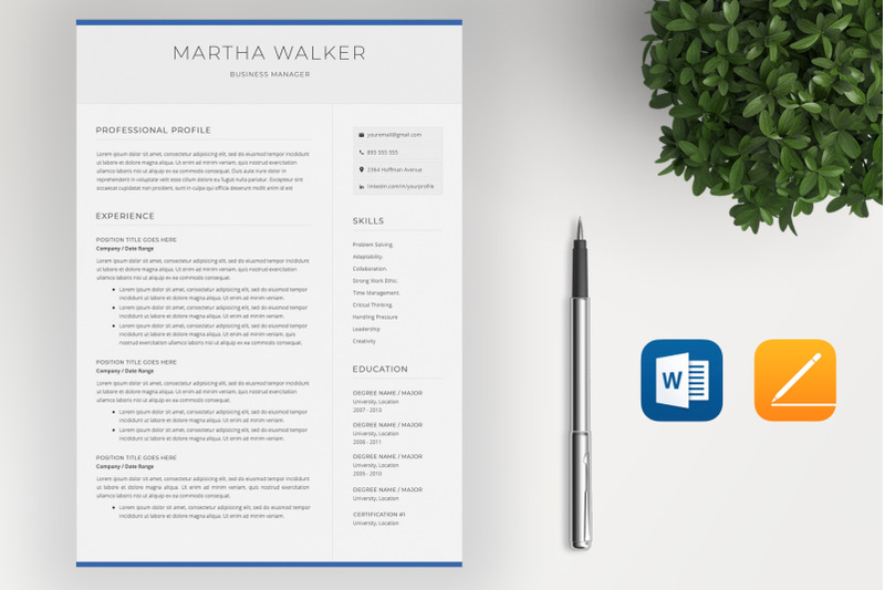 resume-templare-4-pages-cover-letter-cv-design