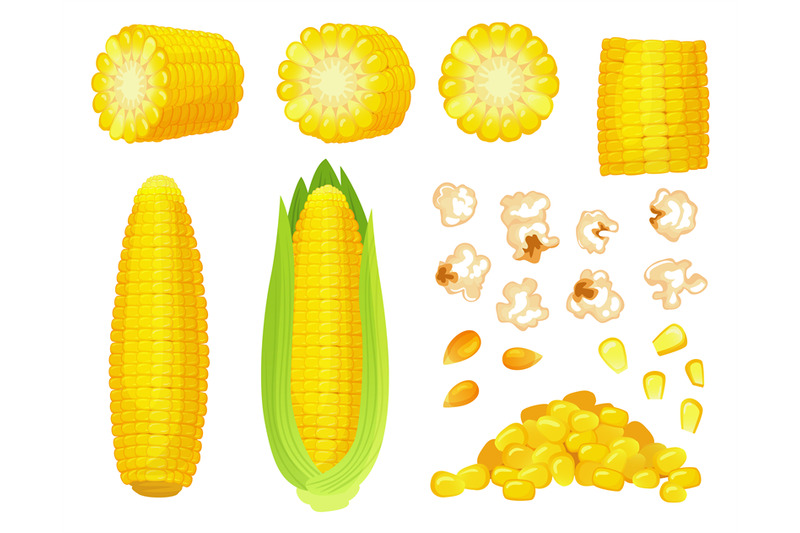 cartoon-corn-golden-maize-harvest-popcorn-corny-grains-and-sweet-cor