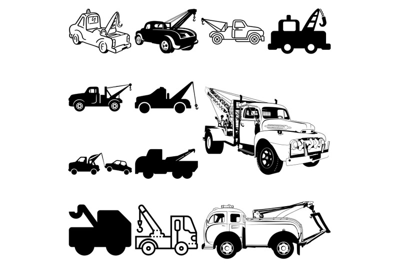tow truck svg, svg files, vector, clipart, cricut, download Download