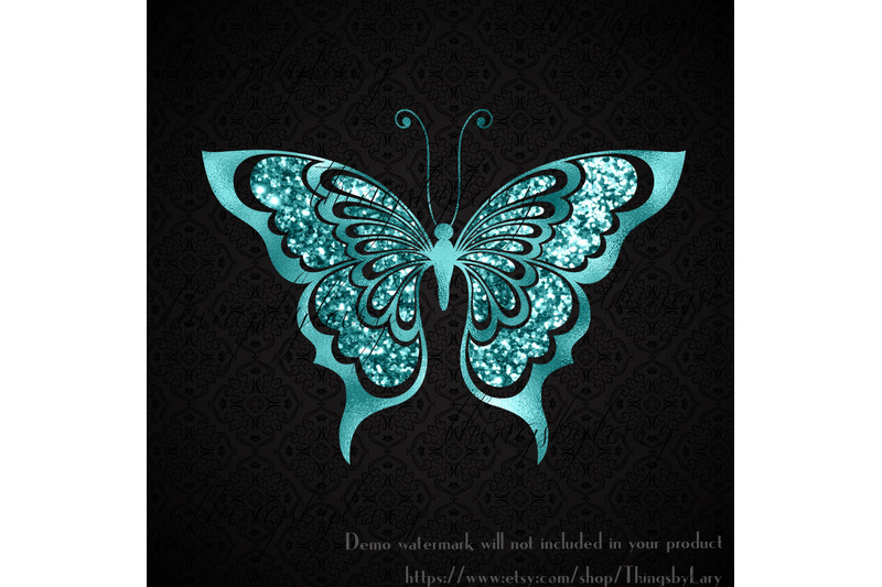 30-teal-glitter-foil-wedding-butterfly-digital-images